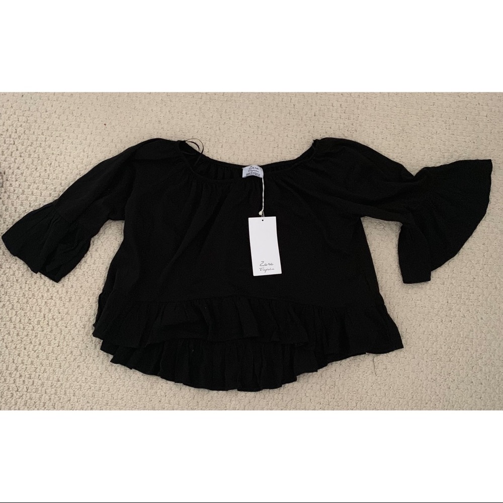 ZARA BLACK OFF SHOULDER TOP BNWT 💛2/20$💛
